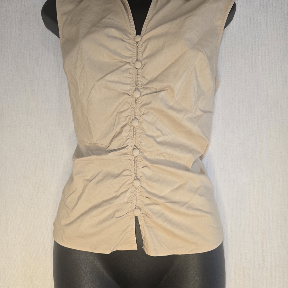 Apostrophe Tan Button-Front Blouse - image 4